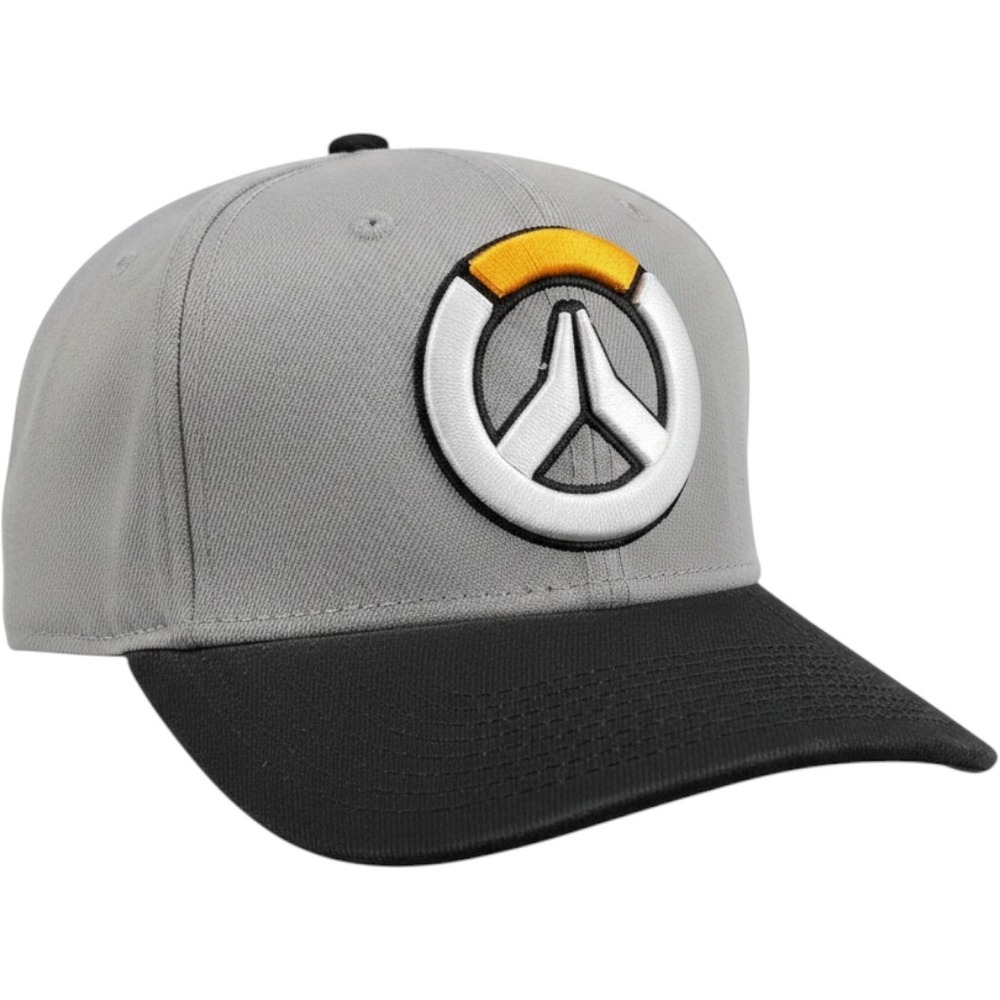 Overwatch‎ Bioworld Snapback Hat Grey Black OSFA Embroidered Logo Gamer Cap Hook
